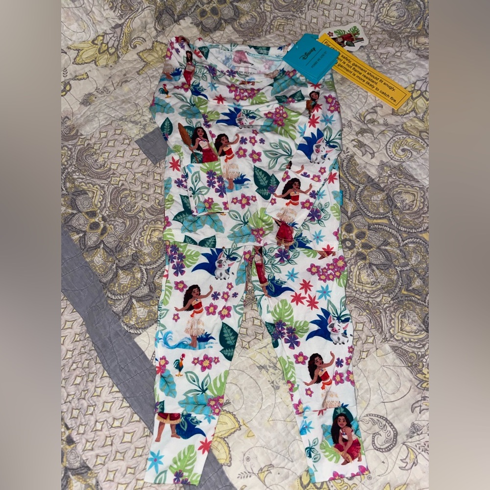 Posh Peanut Disney Moana Floral long sleeve bamboo pajama set NWT 18-24 months